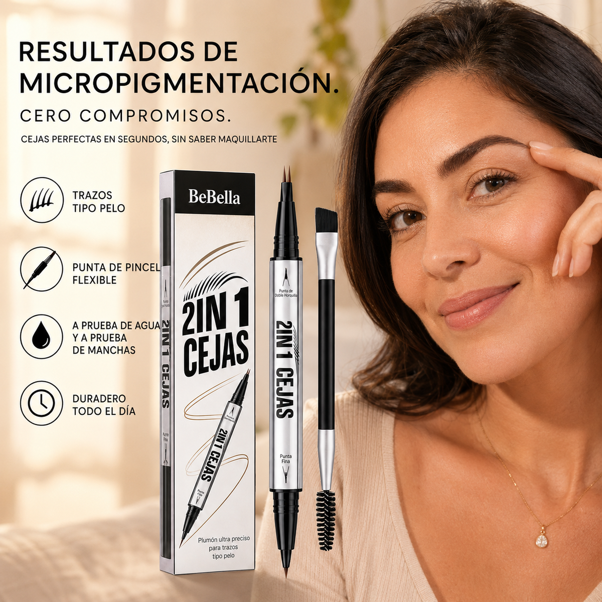 Lápiz Microblading 2 en 1 | Trazos Naturales Tipo Pelo