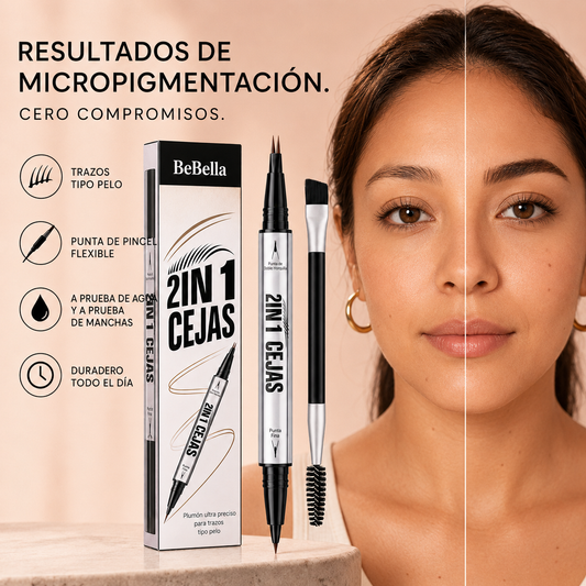 Lápiz para Cejas 2 en 1 | Trazos Naturales Tipo Pelo